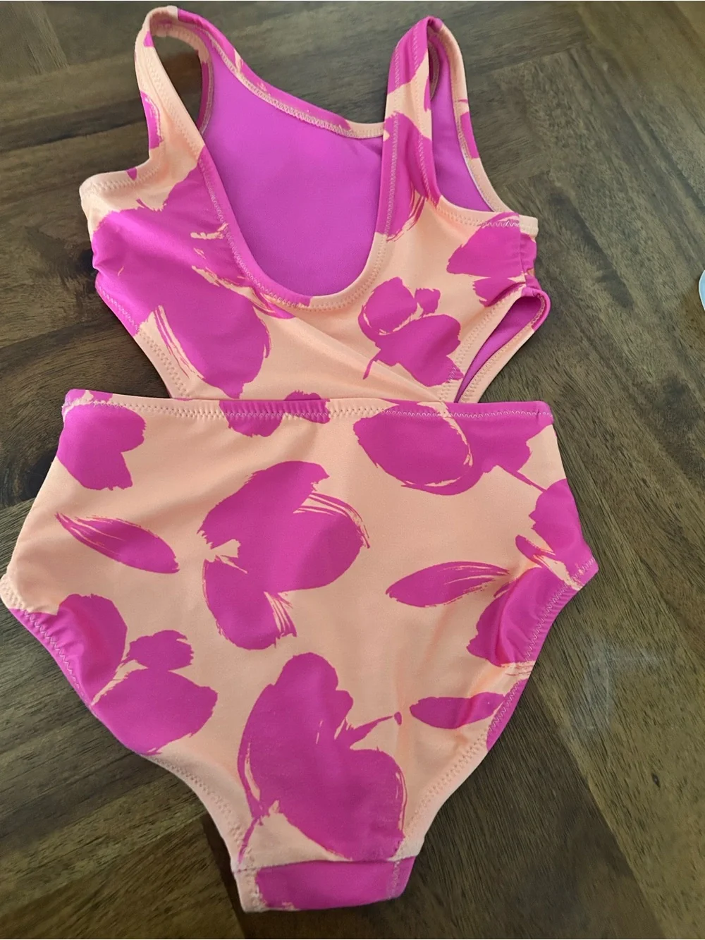 GAP Peach and Hot Pink Floral One-Piece Swimsuit